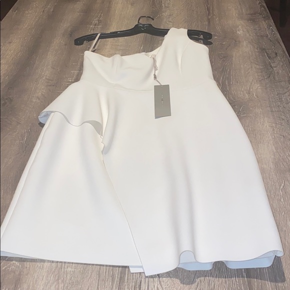 Halston Asymmetric Flounce Dress - Picture 8 of 9